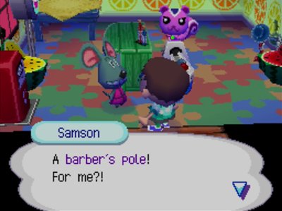 Samson: A barber's pole! For me?!