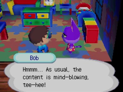 Bob: Hmmm... As usual, the content is mind-blowing, tee-hee!