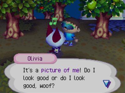 Olivia: It's a picture of me! Do I look good or do I look good, woof?