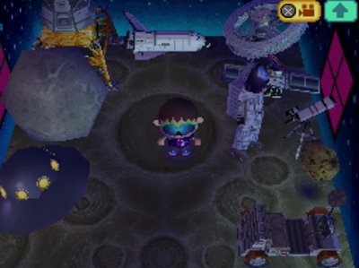 The lunar surface in my ACWW space room.