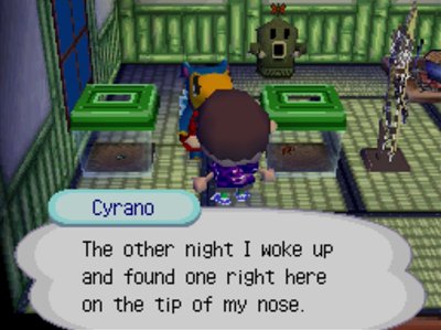 Cyrano: The other night I woke up and found one right here on the tip of my nose.