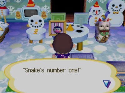 Quote on Snake's pic: Snake's number one!