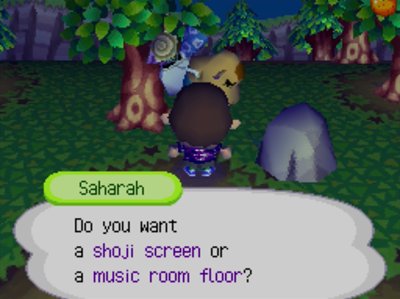 Saharah: Do you want a shoji screen or a music room floor?