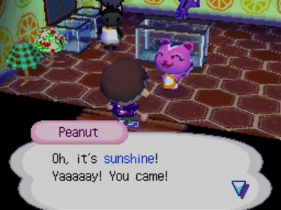 Peanut: Oh, it's sunshine! Yaaaaay! You came!