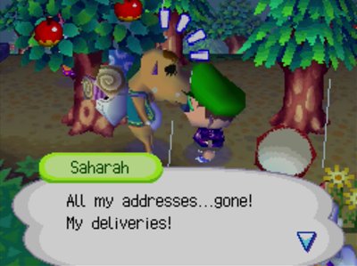 Saharah: All my addresses...gone! My deliveries!