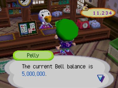 Pelly: The current bell balance is 5,000,000.