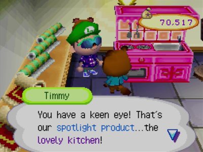 Timmy: You have a keen eye! That's our spotlight product...the lovely kitchen!