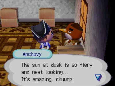 Anchovy: The sun at dusk is so fiery and neat looking... It's amazing, chuurp.