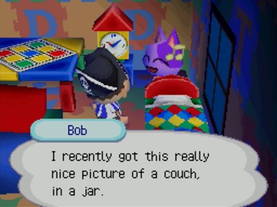 Bob: I recently got this really nice picture of a couch, in a jar.