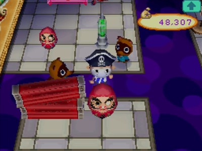 A dharma and a giant dharma up for sale at Nookington's in Animal Crossing: Wild World.