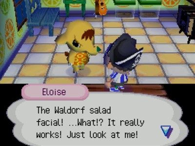 Eloise: The Waldorf salad facial! ...What!? It really works! Just look at me!