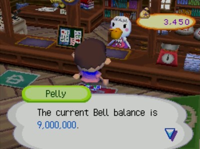 Pelly: The current bell balance is 9,000,000.