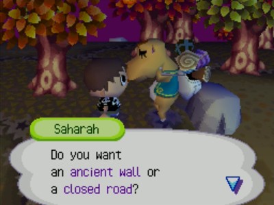 Saharah: Do you want an ancient wall or a closed road?