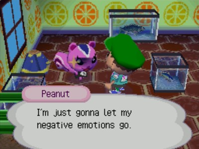 Peanut, while using the mischief emotion: I'm just gonna let my negative emotions go.