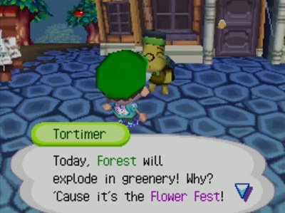 Tortimer: today, Forest will explode in greenery! Why? 'Cause it's the Flower Fest!