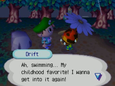 Drift: Ah, swimming... My childhood favorite! I wanna get into it again!