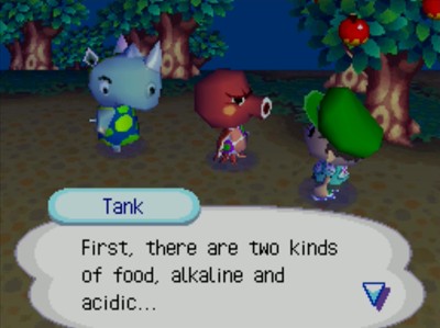 Tank: First, there are two kinds of food, alkaline and acidic...