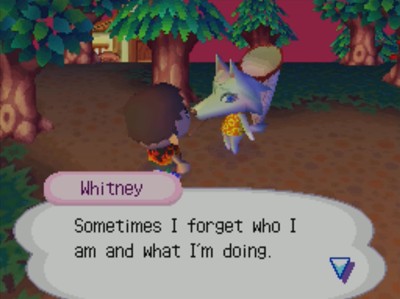 Whitney: Sometimes I forget who I am and what I'm doing.