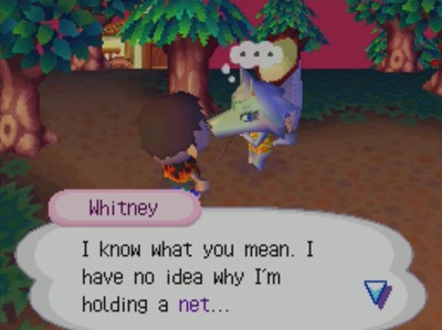 Whitney: I know what you mean. I have no idea why I'm holding a net...