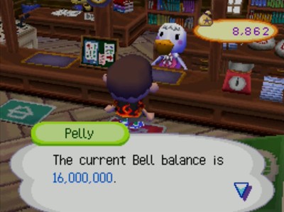 Pelly: The current bell balance is 16,000,000.