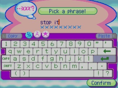 Pick a phrase! >stop it!