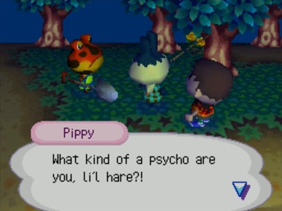 Pippy: What kind of a psycho are you, li'l hare?!