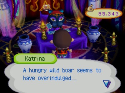 Katrina: A hungry wild boar seems to have overindulged...