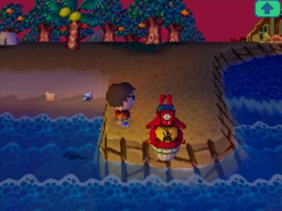 Pascal dives into the ocean in Animal Crossing: Wild World.