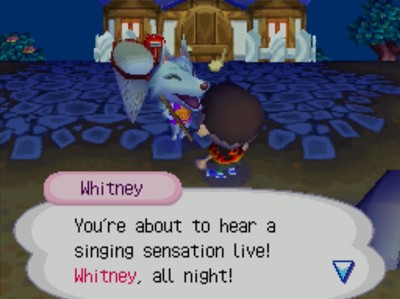 Whitney: You're about to hear a singing sensation live! Whitney, all night!