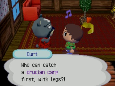 Curt: Who can catch a crucian carp first, with legs?!