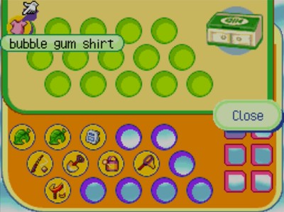 Finding a bubble gum shirt in the recycle bin.