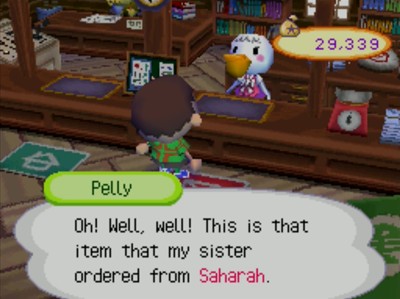 Pelly: Oh! Well, well! This is that item that my sister ordered from Saharah.