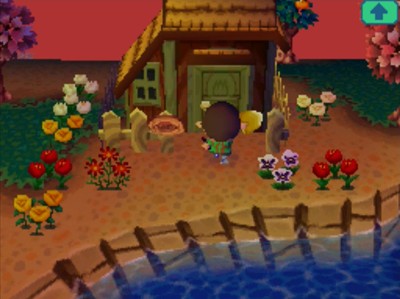 Pippy's flower garden outside her house.