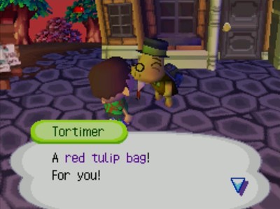 Tortimer: A red tulip bag! For you!