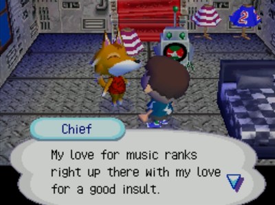 Chief: My love for music ranks right up there with my love for a good insult.