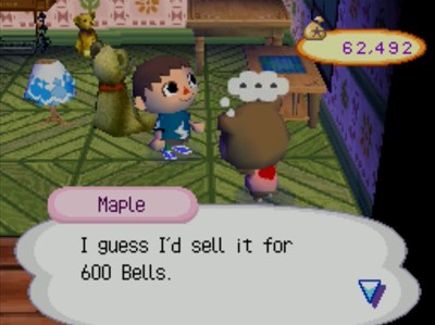 Maple: I guess I'd sell it for 600 bells.