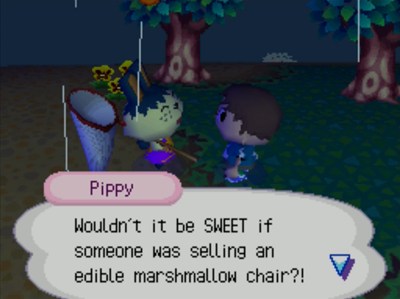 Pippy: Wouldn't it be SWEET if someone was selling an edible marshmallow chair?!
