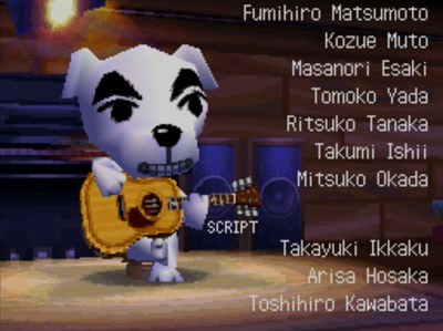 K.K. Slider performs in the Roost in Animal Crossing: Wild World.