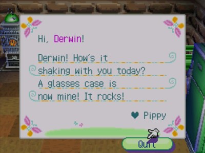 Hi, Derwin! Derwin! How's it shaking with you today? A glasses case is now mine! It rocks! -Pippy