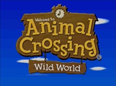 The logo on the title screen of Animal Crossing: Wild World, now without a rainbow.