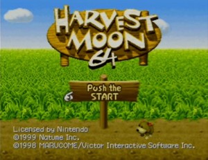 Harvest Moon 64 title screen.