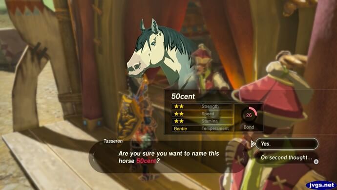 Tasseren: Are you sure you want to name this horse 50cent?