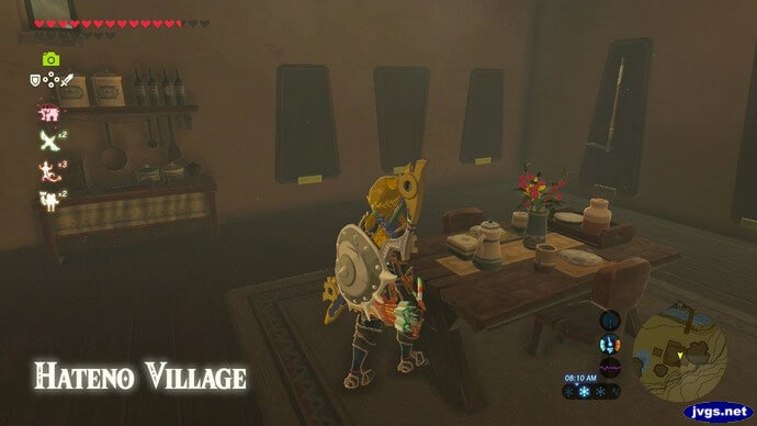 My house in Zelda: BOTW, now complete with furniture.