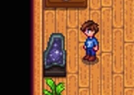 The standing geode in my Stardew Valley house.