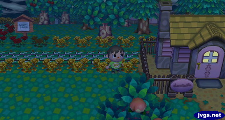 A house blocking the town paths in an Animal Crossing: City Folk town.