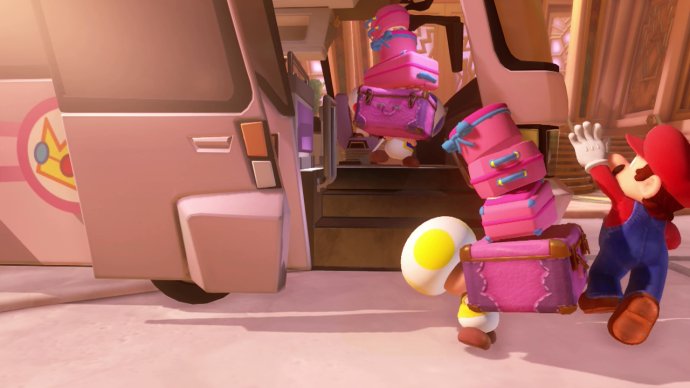 The Toads carry the luggage in Luigi's Mansion 3.