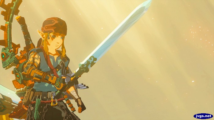 Link holds the Master Sword, at last.