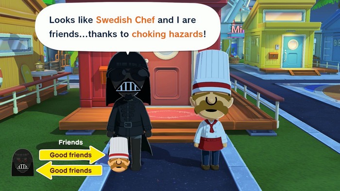 Darth Vader: Looks like Swedish Chef and I are friends...thanks to choking hazards!