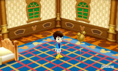 My house in Disney Magical World 2, including my golden Mickey balloon.
