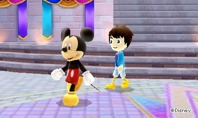Mickey Mouse slowly plods along as I follow him to my house in DMW2.